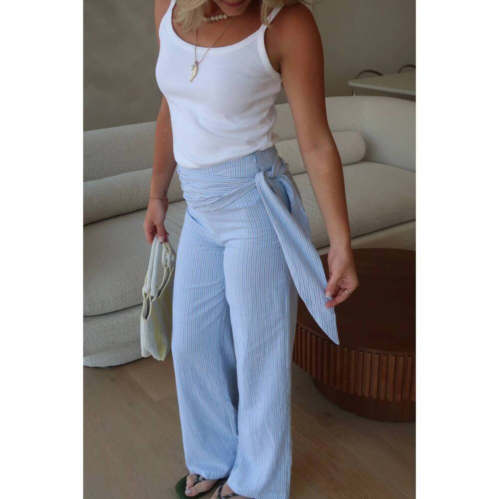 NEW PRETTY GARBAGE daytrip wrap pants in blue - Picture 5 of 7